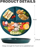 9" Unbreakable Divided Plates Set of 5, Wheat Straw Plate Reusable Dinnerware Portion Control Plate, Round Bariatric Plastic Plate for Kids Adults, BPA-free, Dishwasher Safe by CozyNest Decor