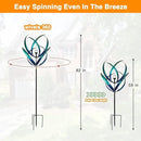 82 inch Wind Spinners Outdoor - Extra Large Outdoor Metal Wind Sculptures Spinners with Solar Light, Windmills for The Yard Garden, Yard Art Garden Lawn Decor - Peacock Blue by GreenHaven Gardens