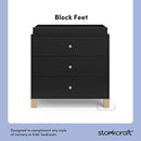 Storkcraft California 3-Drawer Chest with Removable Changing Topper (Black with Driftwood) – GREENGUARD Gold Certified, Interlocking Drawer System, Pre-Installed Tracks, Easy Assembly by TinyTreasures Baby Boutique