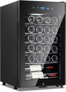 24 Bottle Compressor Wine Cooler Refrigerator with Lock, Freestanding Wine Fridge, 41°F-64°F Digital Temperature Control, Large Wine Cellar for Red, White, Champagne, and Sparkling Wine – Black by CozyNest Decor