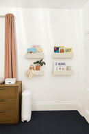 White Floating Cloud Shelves – Set of 2 Scalloped Wooden White Floating Cloud Shelves for Wall, Pre-Assembled Nursery Bookshelves for Baby, Toddler & Kids Room, Montessori Wall Shelf Display by TinyTreasures Baby Boutique