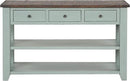Solid Wood Console Table Sofa Table with Storage Drawers and Bottom Shelf Entryway Table for Entry Hallway Foyer Sofa Couch Table,Fully Assembled (48.8" Green) by CozyNest Decor