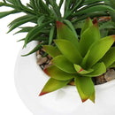 Hollyone Large Artificial Succulents Plants Faux Succulents in Pots Fake Succulent Plastic Potted Plants with White Ceramic Pot for Home Decor Office Desk Bathroom Shelf Living Room Decoration by GreenHaven Gardens