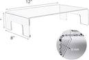 Jusalpha 6mm Thickness Clear Acrylic Display Riser with Tray Handles For Laptop, Notebook, Retail Display Food Display,12" x 8" x 3" by CozyNest Decor