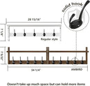 AMBIRD 34.2 inch Wooden Extra-Long Wall Hook Rack with Shelf - Versatile and Decorative Wall-Mounted Storage - 10 Hooks for Hanging Coats, Hats, Scarves - Ideal for Entryways, Bedrooms, Closets by CozyNest Decor