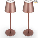 Maksone 2 Pack LED Cordless Table Lamp, 6600mWh Rechargeable Battery Desk Lamp, 3000K Stepless Dimming Night Light, IP54 Waterproof Metal Outdoor Portable Lamp for Camping, Restaurant(Brown) by CozyNest Decor