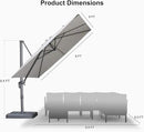 PURPLE LEAF 9 FT Cantilever Patio Umbrella Outdoor Aluminum Offset Square Umbrella with 3 Years Fade Resistance Recycled Fabric and 360-degree Rotation for Deck Pool Garden, Pebble Grey by GreenHaven Gardens