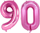 GOER Number 90 Balloons for 90th Birthday Party Decorations,42 Inch Jumbo Foil Helium Balloons for 90th Anniversary (Hot Pink) by TinyTreasures Baby Boutique