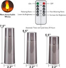 Amagic Grey Flameless Candles 9 Set, Battery Operated Candles with Remote Control and Timer, Flickering LED Pillar Candles for Home Halloween Decor, 3D Wick, Warm Yellow Light, D2.2 xH5 6" 7" by CozyNest Decor