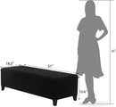 Joveco Storage Ottoman Bench, 51" Rectangle Long Bench, for Bedroom, End Foot of Bed, Living Room, Entryway, Line Black by CozyNest Decor
