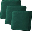 H.VERSAILTEX Velvet Stretch Couch Cushion Cover Plush Cushion Slipcover Cushion Furniture Protector Seat Cushion Sofa Cover (3 Piece XL Sofa Cushion Covers, Vintage Green) by CozyNest Decor