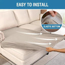 H.VERSAILTEX Velvet Stretch Individual Chaise Cover Sectional Couch Covers for L Shaped Sofa Both Left/Right Furniture Protector Seat Cushion Sofa Cover (1 Piece Chaise Cover, Oatmeal) by CozyNest Decor