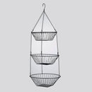 3-Tier Wire Fruit Hanging Basket 2 Packs,non-Punching Wall Hanging Storage,Kitchen Bathroom Organization Basket,Suitable for Bathroom,Kitchen,Closet,Garden,Black by CozyNest Decor