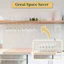 Xverycan Wine Glass Rack Under Cabinet, 8 Row Extreme Large Stemware Hanger, Metal Wine Goblet Holder, DIY Bar Glass Storage Rack for Bar Counter, Kitchen, Screws Included (Gold) by CozyNest Decor