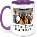 Personalized Coffee Mug, Custom Photo Text 15 Oz Ceramic Mug, Customized Picture Name Tea Cup, Unique Gift Idea, Taza Cafe Personalizadas Fotos, Cute Custom Gifts Mom Women Men, Mother's Day, Purple by TinyTreasures Baby Boutique