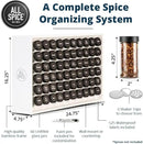 AllSpice Spice Rack Organizer, Wood, 525 Unique Labels, Countertop or Wall Mount, Includes 60 4oz Jars- Matte White by CozyNest Decor