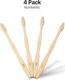 Sea Turtle Plant-Based Bristles, Bamboo Toothbrushes, Soft Natural Toothbrush for Adults (4 Pack) by TinyTreasures Baby Boutique