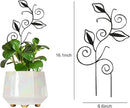 Decorative Metal Plant Trellis for Indoor Potted Plants – Leaf Shape Vine Support Stakes with 6 Plant Clips, Black/Green/Gold Garden Trellises for Climbing Plants, Vines (Black 1pc) by GreenHaven Gardens
