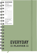 Undated Daily Planner Notebook With Hourly Schedule - Hardcover Appointment Day to do List Notebook for Women & Men - A5 Spiral Green by TinyTreasures Baby Boutique