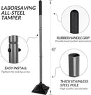 Walensee Steel Tamper with 48 inch Handle 8"x8" Garden Rubber Grip for Laborsaving All-Steel Heavy Duty Ideal Tool Leveling Ground Installing pavers and Repairing Blacktop by GreenHaven Gardens