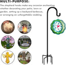 Bird Feeder Pole 60inch Heavy Duty Shepherds Hooks for Outdoor, Tall Hummingbird Feeder Stand for Hanging Plants Basket, Wind Chimes, Solar Lantern Flower Pots, Wedding Decor 2Packs