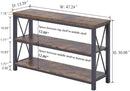 BON AUGURE Industrial Sofa Console Table for Entryway, 3 Tier Foyer Table for Hallway, Rustic Hall Tables Behind Couch (47 Inch, Rustic Brown) by CozyNest Decor