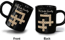 Family Forever Linked Together Custom Names Ceramic Mug, Crossword Puzzle Art, for Birthday, Anniversary or Special Occasions (Family Forever Linked Together Black Mug) by TinyTreasures Baby Boutique