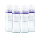 Lansinoh Anti-Colic Glass Baby Bottles, 8 Ounces, 4 Count Bottles for Feeding, Baby Essentials, Includes 4 Medium Flow Nipples, Size M by TinyTreasures Baby Boutique