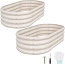 1MORE Galvanized Raised Garden Bed- Planter Garden Boxes Outdoor, Raised Beds for Gardening, 4x2x1ft Metal Garden Bed Kit for Vegetables Flower, Planter Raised Beds with Tools.White-2pack by GreenHaven Gardens
