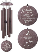Memorial Wind Chimes Sympathy Gifts, Customized Dragonfly Wind Chime, 36-inch Commemorative Wind Chimes to Commemorate The Loss of Loved Ones, Condolence Gifts by CozyNest Decor