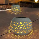 Solar Table Light Outdoor Waterproof- Solar Powered LED Lamp Hollowed-Out White Metal Desktop Decorative Lantern for Indoor Desk Bedroom Patio Garden Pathway Yard by GreenHaven Gardens
