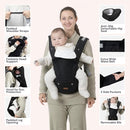 BabbleRoo Grow Carrier – Safety-Certified 6-in-1 Baby Carrier with Hip Seat, Ergonomic & Adjustable Toddler Carrier 7-50 lbs with Hip Support, Hood for Sun Protection, Newborn to Toddler, Black by TinyTreasures Baby Boutique