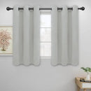 Easy-Going Blackout Curtains for Bedroom, Solid Thermal Insulated Grommet and Noise Reduction Window Drapes, Room Darkening Curtains for Living Room, 2 Panels (42x45 in, Greyish White) by CozyNest Decor
