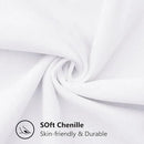 decorUhome Chenille Soft Throw Pillow Covers 16x16 Set of 2, Farmhouse Velvet Neutral Decorative Euro Pillow Covers with Stitched Edge for Couch Sofa Bed Home Decor, White by CozyNest Decor