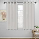 Easy-Going Blackout Curtains for Bedroom, Solid Thermal Insulated Grommet and Noise Reduction Window Drapes, Room Darkening Curtains for Living Room, 2 Panels (52x46 in, Light Linen) by CozyNest Decor