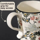 360ml -12.17oz Painted Floral & Bird Ceramic Mug - Cute Coffee Cup for Latte, Espresso - Gift for Women, Dishwasher Safe by CozyNest Decor
