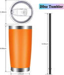 VEGOND 20oz Tumbler with Lid and Straw Stainless Steel Tumbler Cup Bulk Vacuum Insulated Double Wall Travel Coffee Mug Powder Coated Coffee Cup(Orange 12 Pack) by TinyTreasures Baby Boutique