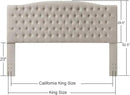 24KF Upholstered Tufted Button Linen Fabric Headboard,Comfortable Fashional Headboard King/CA King Size,Linen by CozyNest Decor