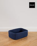 Small Woven Basket, 13.5 x 9.5 x 5 Inches, Storage Basket for Organizing, Cute Small Rope Shelf Closet Cube Storage Bins Baskets for Shelves, Dog Toy Gift Baskets Empty, 3 Packs, Navy Blue by TinyTreasures Baby Boutique