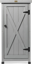 Outdoor Storage Cabinet for Patio, Garden Potting Bench Table with Shelves & Metal-Tabletop, Wooden Planting Work Station, Weatherproof by GreenHaven Gardens