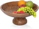 Folkulture Wooden Fruit Bowl for Kitchen Counter | 12" Large Premium Eco Friendly Banana Fruit Basket for Kitchen | Acacia Wood Bowl with Holder, Pedestal for Table Decor, Centerpiece for Dining Table by CozyNest Decor