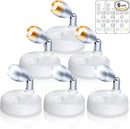 Small Battery Operated Spotlights Indoor with Remote Flicker-Free 60 Lumens Dimmable Warm/Neutral/Cool White 3 Mode Wireless Mini Up Lights for Accent Wall, Art Display, Picture, 6 Pack by CozyNest Decor