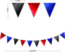Navy Blue Red Black Party Decorations Metallic Fabric Triangle Pennant Banner Flag Bunting Garland for Graduations Birthday Retirement 4th of July USA Patriotic Veterans Party Decorations Supplies by GreenHaven Gardens