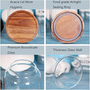 Large Glass Food Canisters, 93 FL OZ(2750ml) Kitchen Serving Stoarge Container with Airtight Wooden Lids, Cereal Dispenser Jars for Spaghetti Pasta, Powder, Spice, Tea, Coffee(8.8inch high) by CozyNest Decor
