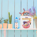 Hello Summer Decor Flamingo Decorations Summer Gnome Wooden Sign Rustic Home Decor 5 x 5 Inches by CozyNest Decor