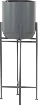 Deco 79 CosmoLiving by Cosmopolitan Metal Round Planter with Removable Stand, 13" x 13" x 36", Dark Gray by GreenHaven Gardens
