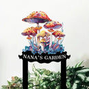 Personalized Mushroom Metal Sign with Stake,Custom Gardener Family Name Signs Outdoor Decor,Customized Flowers Gardening Birthday Gifts,Butterfly Plaque for Patio Lawn Porch Backyard Front Door Garage by CozyNest Decor