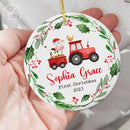Unifury Personalized Baby First Christmas Ornament 2024, Adorable Keepsake for Babies First Christmas Tree, Holiday Decor for Celebrating Ceramic Babys 1st Christmas Ornament 2024, Farm Animal by TinyTreasures Baby Boutique