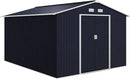 Outsunny 11' x 9' Outdoor Storage Shed, Garden Tool Metal Shed with Foundation Kit, Double Lockable Door, Air Vents and Sloping Roof, for Backyard, Patio, Lawn, Dark Gray by GreenHaven Gardens