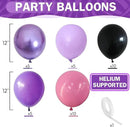 Purple Pink Black Balloons 12 Inch Pastel Pink Purple Black Latex Helium Balloon Purple Metallic Party Balloons for Girls Cartoon Anime Birthday Baby Shower Halloween Party Decorations by CozyNest Decor
